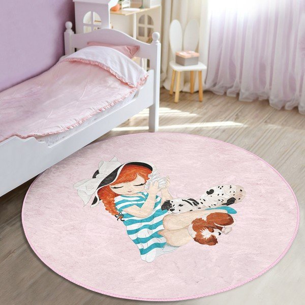 Розов детски килим ø 120 cm Comfort - Mila Home-image-2