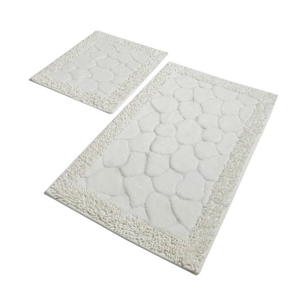 Комплект от 2 сиви памучни килима за баня Stone Ecru - Confetti Bathmats