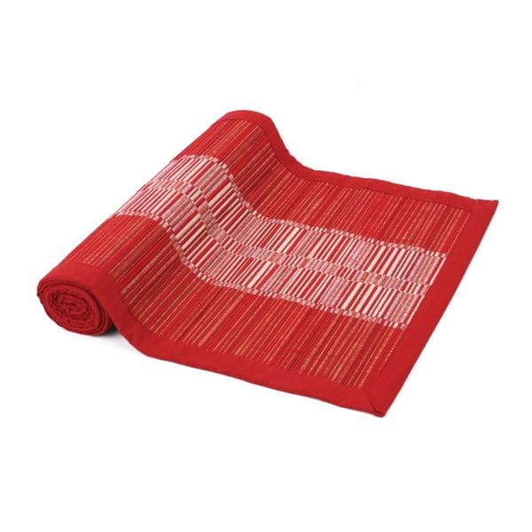 Червена покривка за маса от слама и памук Akita, 33 x 150 cm - Ladelle