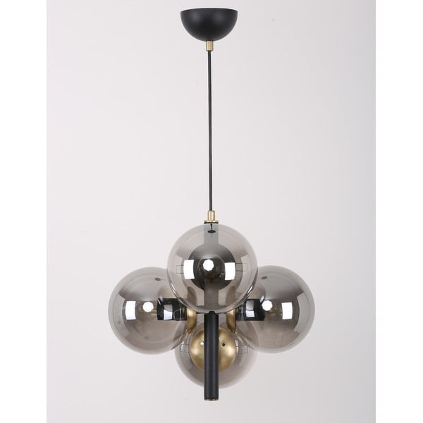 Черно-сива висяща лампа със стъклен абажур ø 15 cm Forte - Squid Lighting-image-3