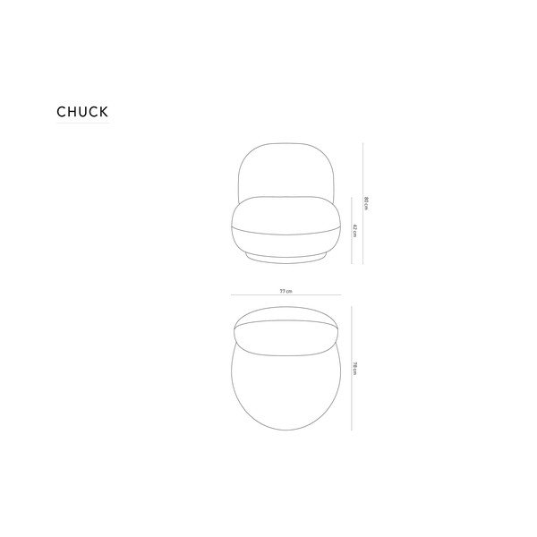 Светлосиньо въртящо се шенилово кресло Chuck – Micadoni -image-4