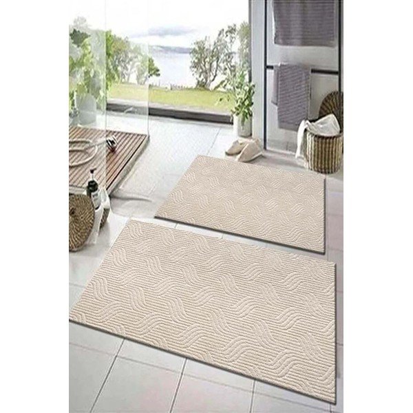 Бежови килими за баня в комплект 2 бр. 60x100 cm – Mila Home-image-1