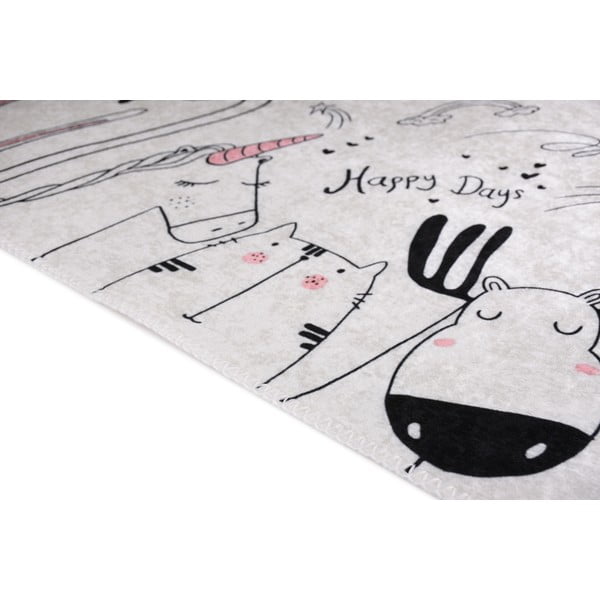 Детски килим подходящ за пране в цвят слонова кост 100x160 cm Animal Kingdom – Vitaus-image-2