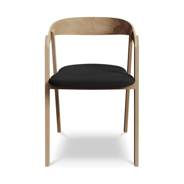 Черен трапезен стол от масивна дървесина Erika – Makamii-image-1