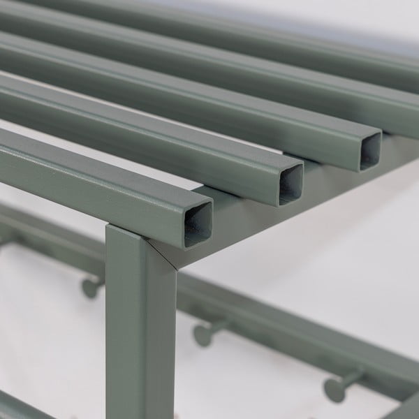 Сиво-зелена метална стенна закачалка с рафт 76 cm Rizzoli – Spinder Design-image-3