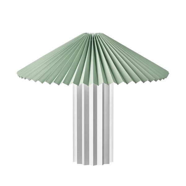 Затъмняваща се настолна лампа в сребрист цвят/светлозелена с текстилен абажур (височина 36 cm) Taite – Blomus