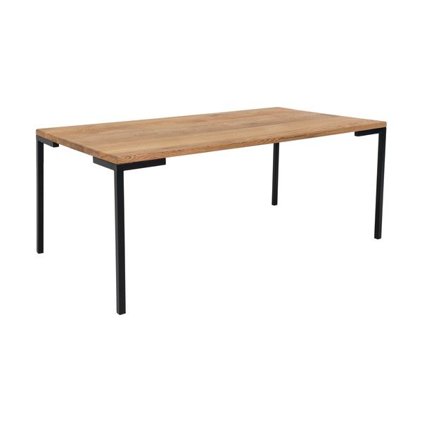 Черна масичка за кафе с плот от дъбово дърво Lugano - House Nordic-image-1