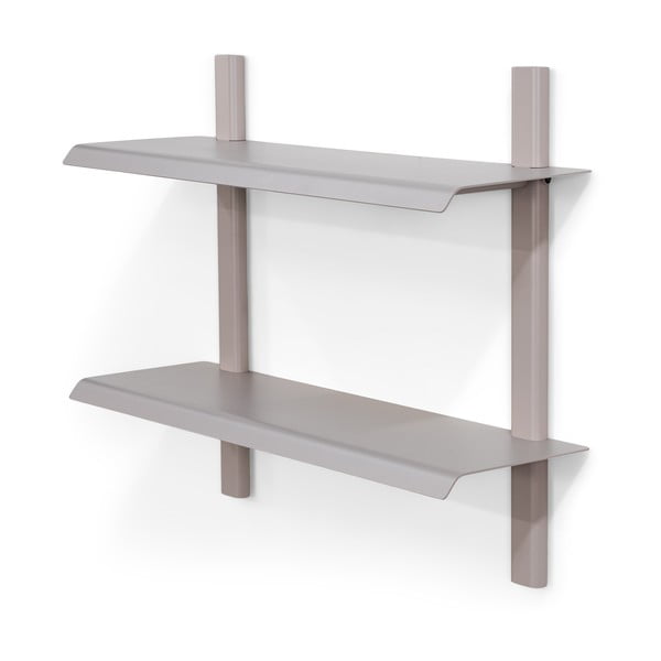 Кафяво-сив на няколко нива метален стенен рафт 60 cm Hola – Spinder Design-image-2