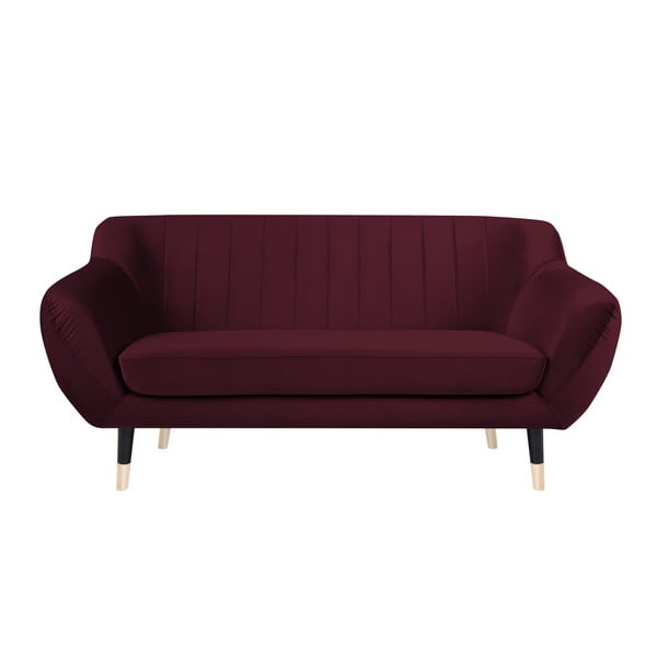 Виненочервен диван с черни крачета Mazzini Sofas Benito, 158 cm