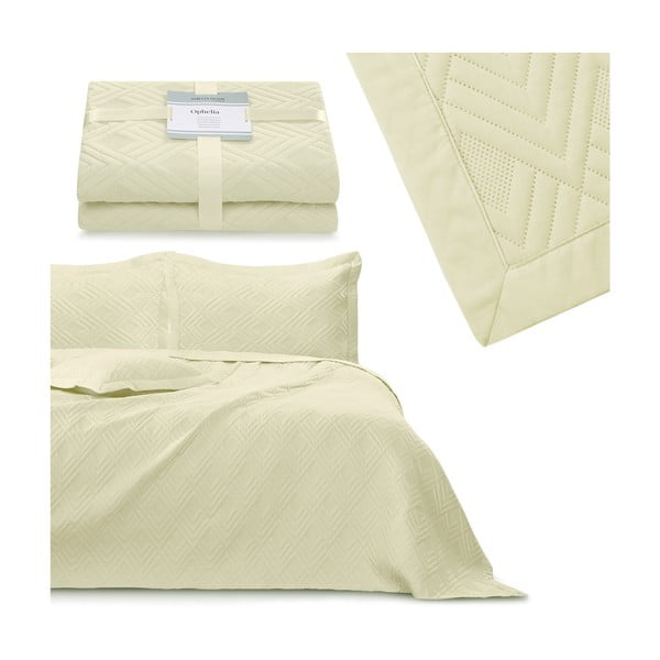 Бежово капитонирано покривало за легло от микрофибър 220x240 cm Ophelia – Restilo-image-4