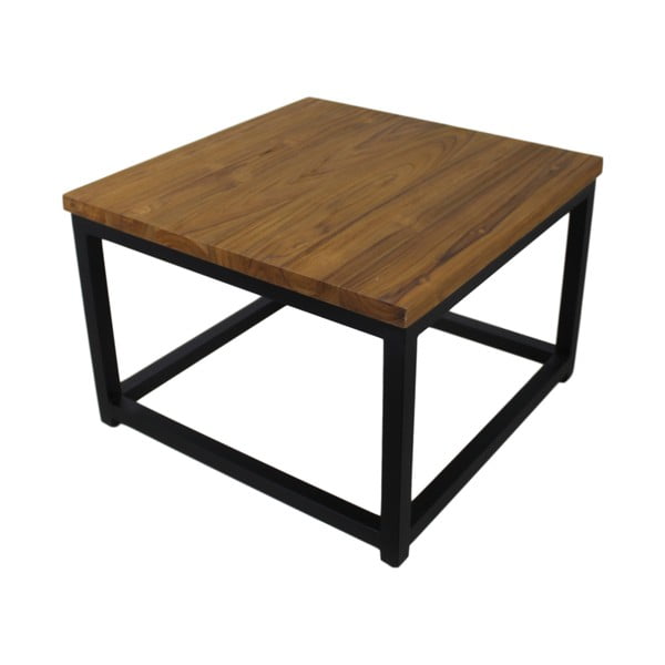 Konferenční stolek z teakového dřeva a kovu HSM collection, 60 x 60 cm