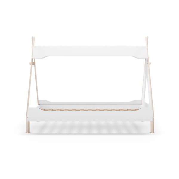 Бяло детско легло тип къща от масивен бор 90x190 cm Nora – Marckeric-image-3