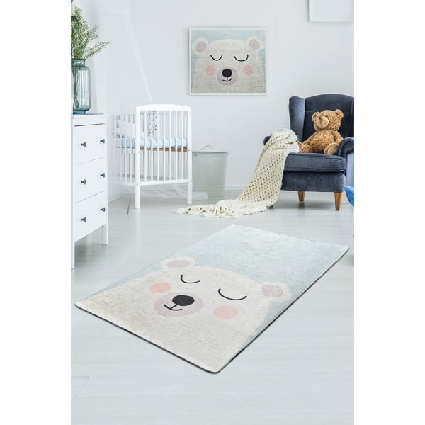 Детски нехлъзгащ се килим в бяло и синьо , 100 x 160 cm Baby Bear - Conceptum Hypnose
