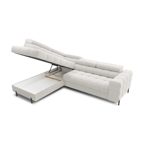 Кремав разтегателен ъглов диван с място за съхранение от букле (ляв ъгъл L форма) Ferucce – ELTAP-image-4