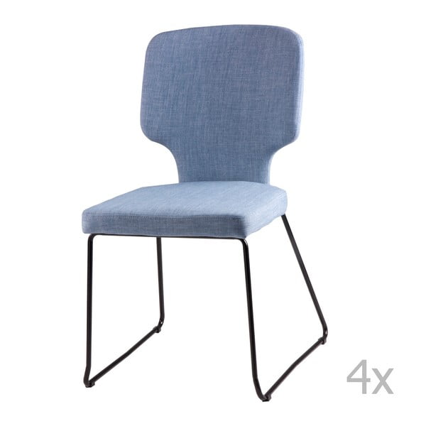 Sada 4 světle modrých jídelních židlí sømcasa Dana