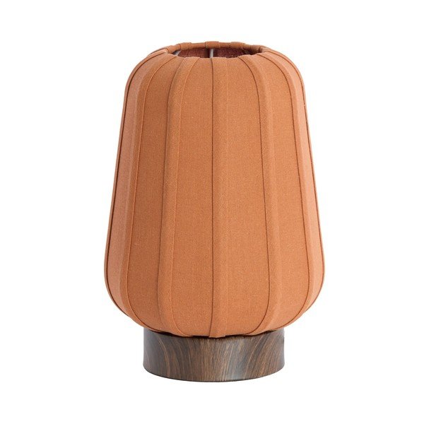Теракотена метална настолна лампа с текстилен абажур (височина 29 cm) Bibia – Light & Living