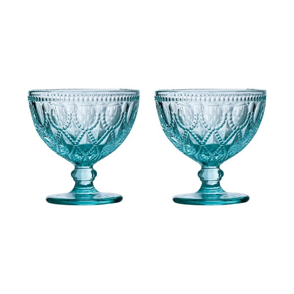 Сини стъклени чаши в комплект от 2 чаши по 250 ml Fleur - Premier Housewares