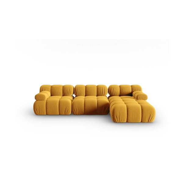 Жълт кадифен диван 285 cm Bellis - Micadoni Home