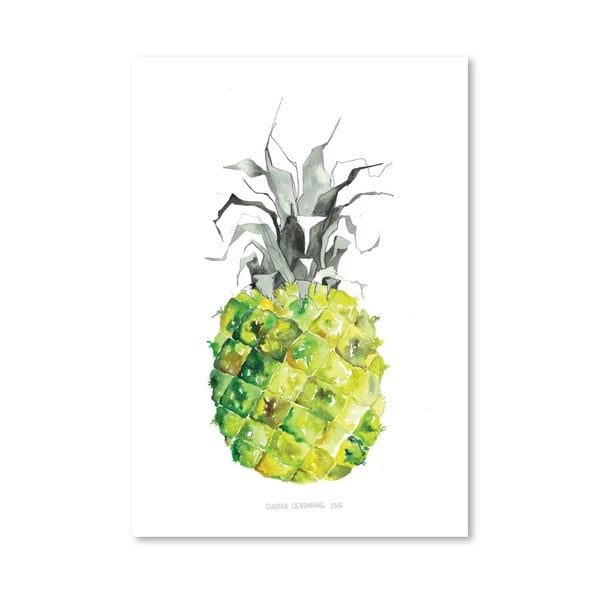 Plakát Americanflat Pineapple Yellow by Claudia Libenberg, 30 x 42 cm