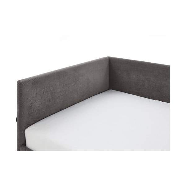 Антрацитно тапицирано ъглово детско легло 140x200 cm без ламелно дъно Cool – Meise Möbel-image-4