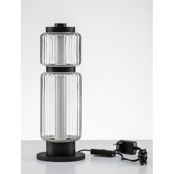 Матово черно стъклена LED настолна лампа (височина 39 cm) Liesa – Nova Luce-image-4