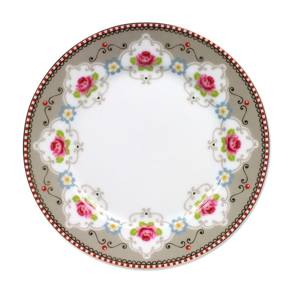 Dezertní talířek Blossom Rose 17 cm, khaki