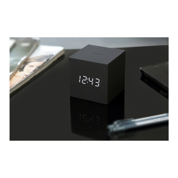 Черен LED будилник Gravitry Cube Gravity Cube Click - Gingko-image-1