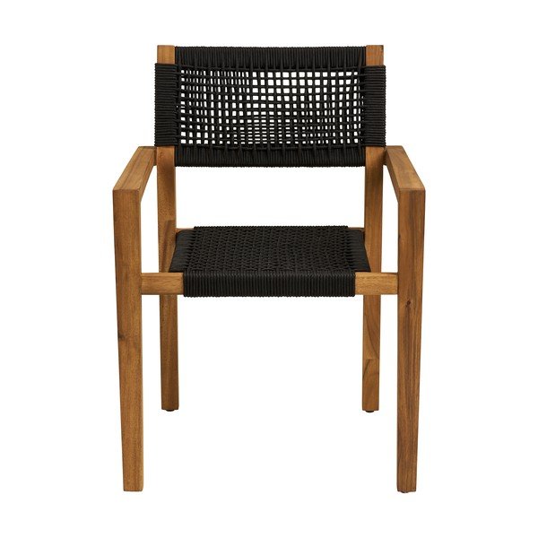 Черен градински стол от масивно дърво Anzio – House Nordic-image-2