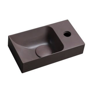 Тъмнокафяв бетонен малък умивалник 31x17 cm Piccolino – Sapho