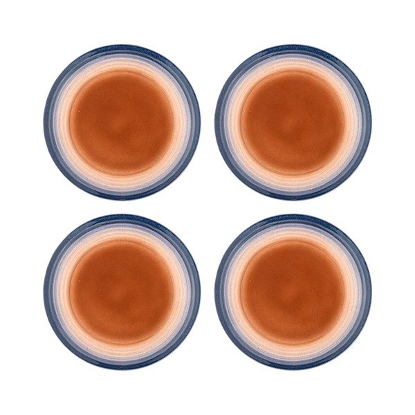 Сини/оранжеви десертни глинени чинии в комплект 4 бр. ø 20,5 cm Tatum – Bloomingville