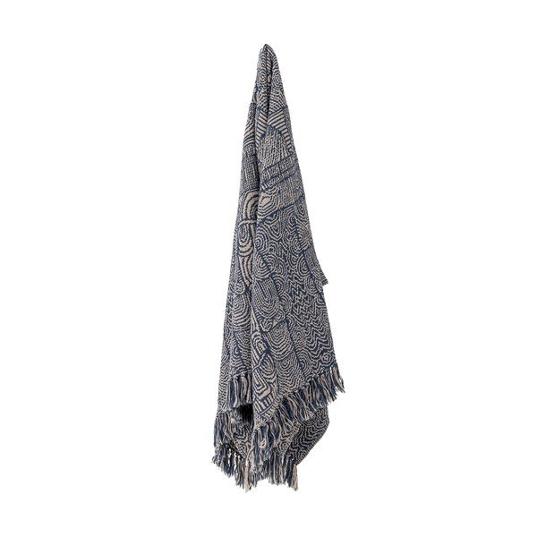Синьо  одеяло със смес от памук 130x160 cm Bresso – Bloomingville-image-3
