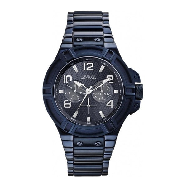 Мъжки часовник с каишка от неръждаема стомана в синьо W0218G4 - Guess