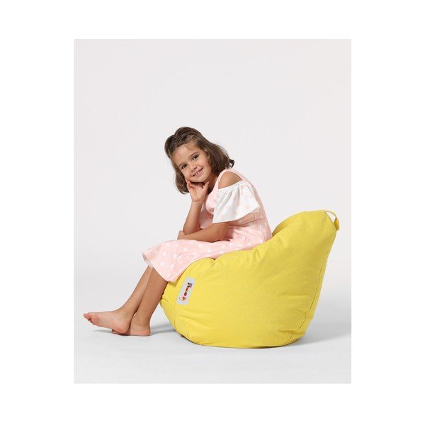 Жълт детски чувал за сядане Premium - Floriane Garden-image-1