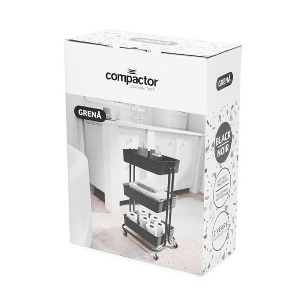 Черен пластмасов подвижен рафт 43x36 cm Grena - Compactor-image-4