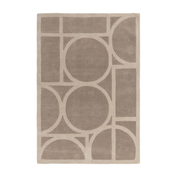 Светлокафяв вълнен килим 120x170 cm Metro Taupe - Asiatic Carpets
