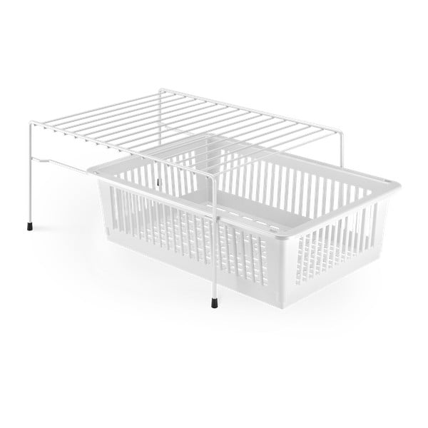 Допълнителен рафт от бяла неръждаема стомана с място за съхранение Dino - Metaltex-image-1