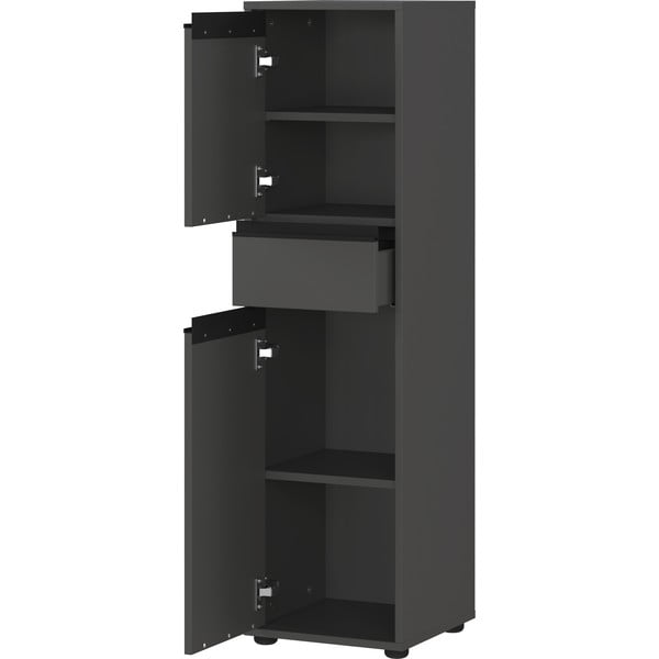 Антрацитен висок шкаф за баня 33x121 cm Lemont – Germania-image-3