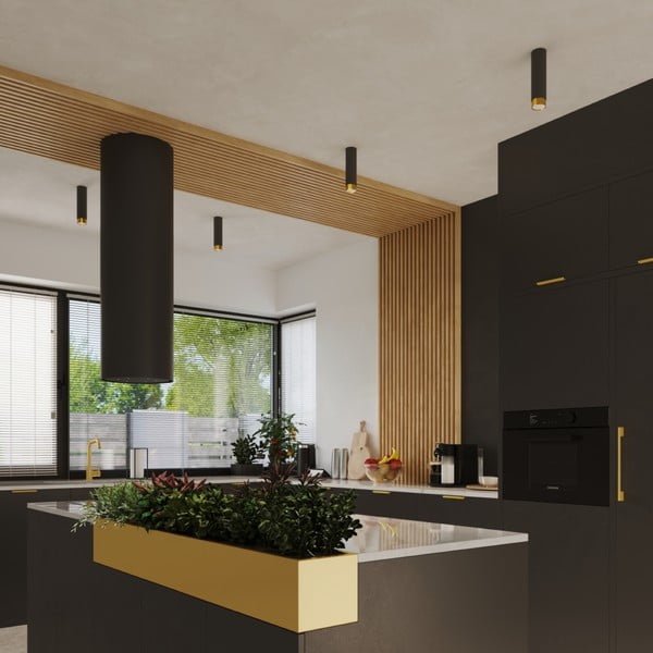 Осветително тяло за таван в черен и златист цвят Crown – Sollux-image-4