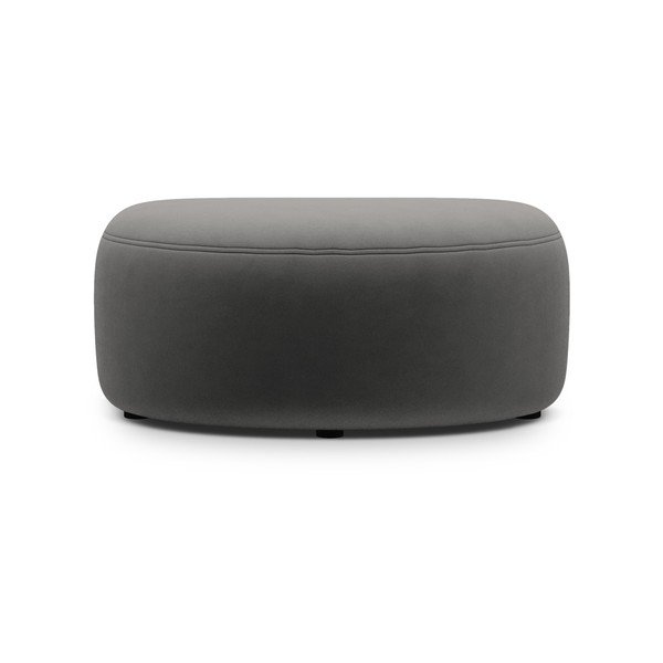 Тъмносива кадифена табуретка Kate – Micadoni -image-1