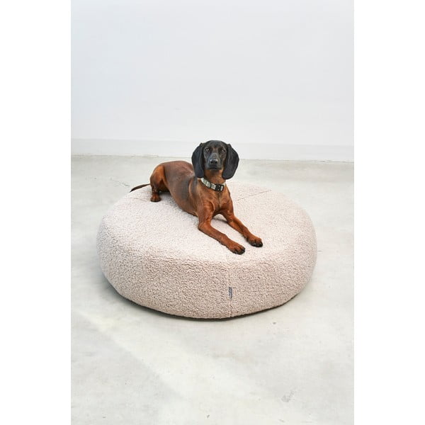 Бежово легло за куче от плат букле ø 90 cm Senso Pouffe Greige M/L – MiaCara-image-2