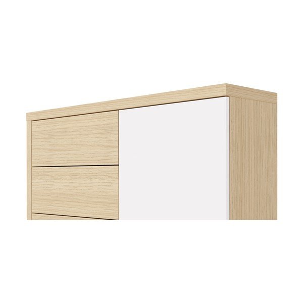 Бял нисък гардероб в дъб 113x113 cm Hugo - TemaHome-image-1