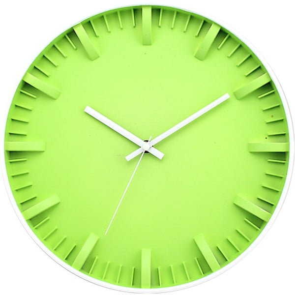 Зелен стенен часовник Pete, ø 30 cm - Postershop