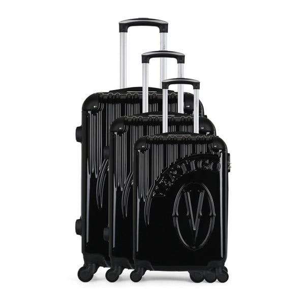 Sada 3 černých cestovních kufrů na kolečkách VERTIGO Cadenas Integre