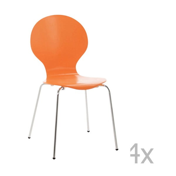 Sada 4 oranžových jídelních židlí Actona Marcus Dining Chair