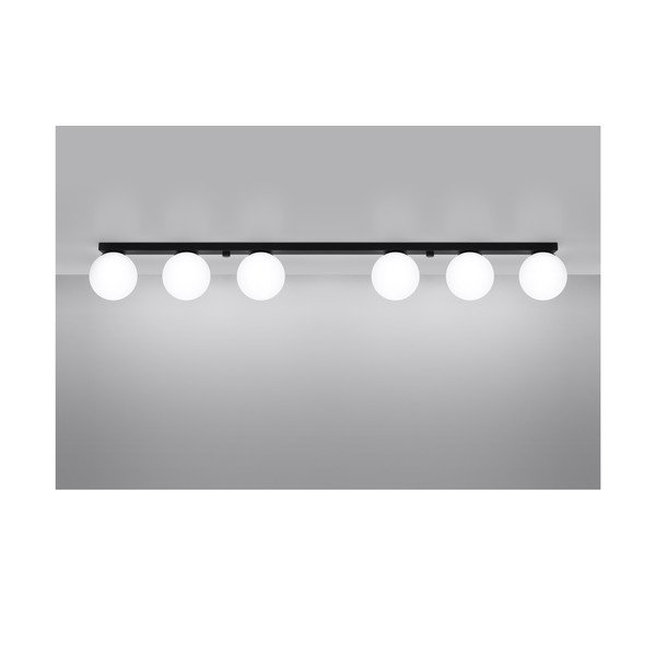 Черно осветително тяло за таван със стъклен абажур ø 12 cm Umerta – Sollux-image-2