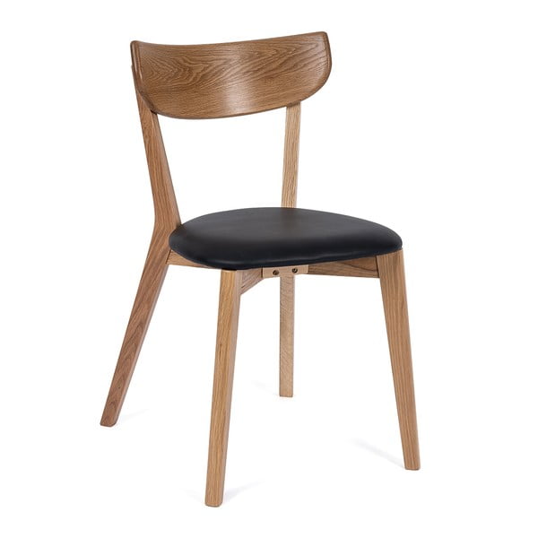 Дъбов трапезен стол с черна седалка Arch - Bonami Essentials