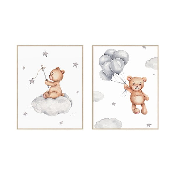 Детски картини в комплект 2 бр. 30x40 cm Teddy Bears – knor
