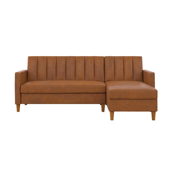 Кафяв променлив диван ъглов диван от изкуствена кожа Celine - Støraa