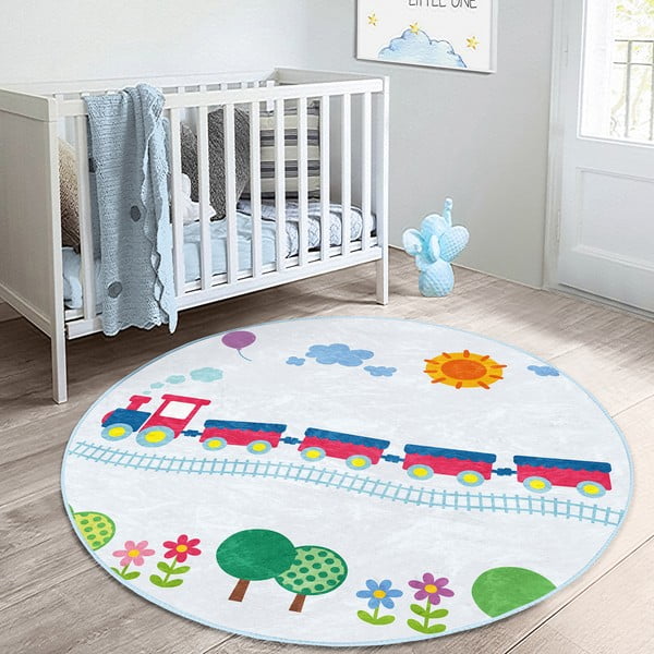 Светлосин детски килим ø 100 cm Comfort - Mila Home-image-3