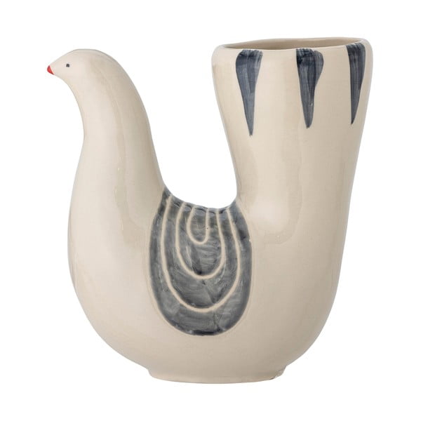Кремава ръчно рисувана керамична ваза (височина 19 см) Trudy - Bloomingville